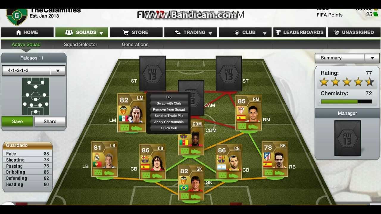 Fifa 13 Squad Builder: Liga BBVA 60k-70k