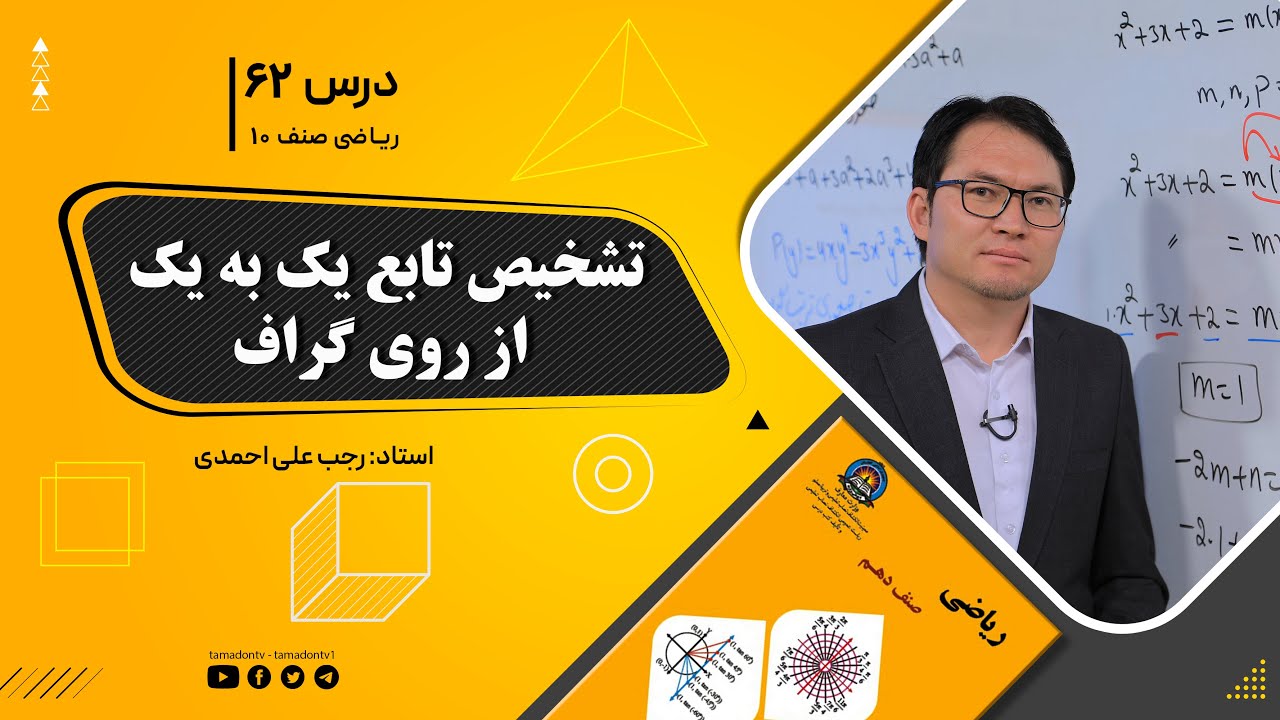 ریاضی صنف دهم- جلسه شصت ودوم– موضوع: تشخیص تابع یک به یک از روی گراف 18-10-1401
