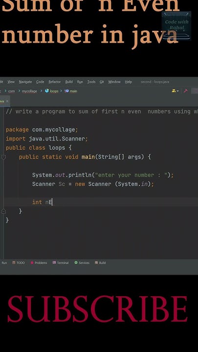 sum of n even number in java || java sum of n even number || #shorts # ...