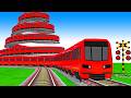 【踏切アニメ】複雑な電車 5 Trains Climbing Pynamid 2026 🚦 Fumikiri 3D Railroad Crossing Animation #1k #1million