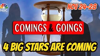 Days of our lives Comings and Goings: Shocked with 4 stars coming to Salem this week. Nov. 24-28