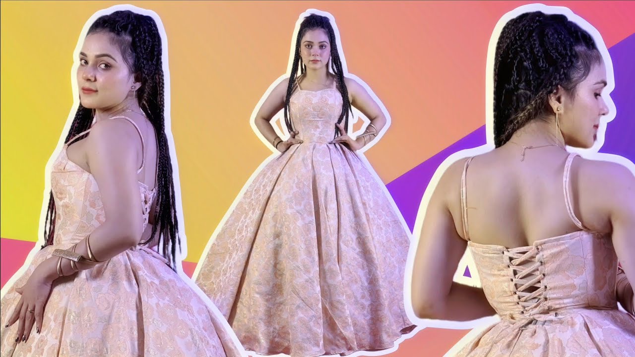 Ball Gown Under ₹1500 | Complete Cutting and Stitching |DIY Dress Design Tutorial for Beginners