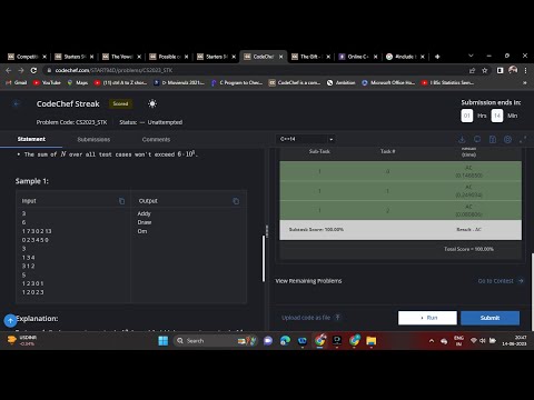 CodeChef Streak solution