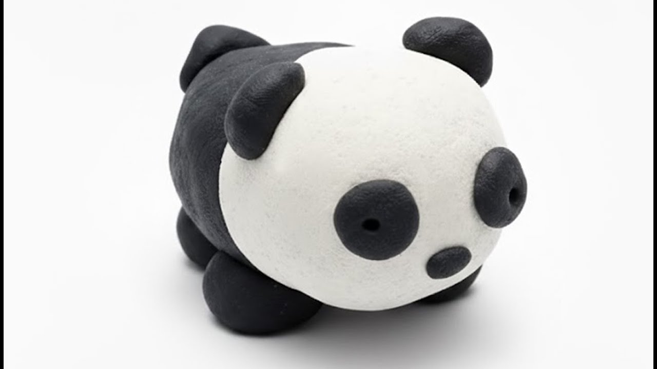 Cómo hacer un oso panda en plastilina paso a paso fácil, explicado, arcilla polimérica