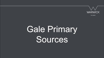 Gale Primary Sources