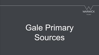 Gale Primary Sources