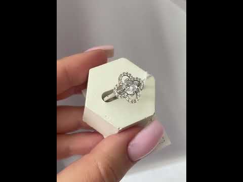 Комплект Набір Сережки + Кільце Срібло 925 проби з фіанітами Розміри 15-21, видео 1