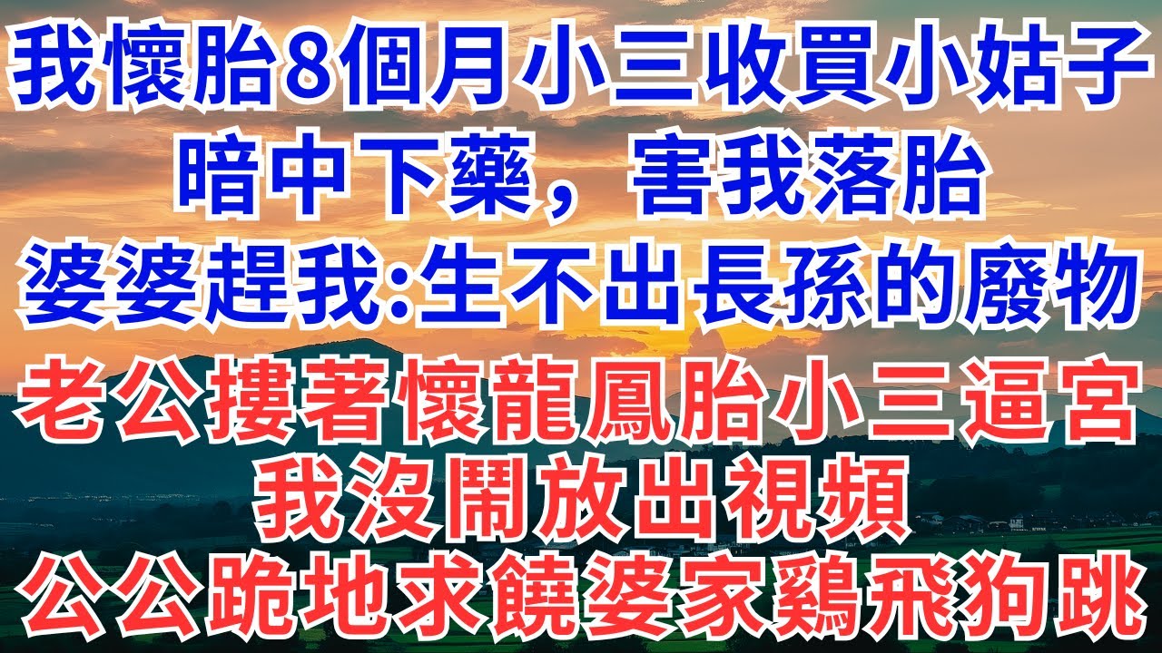 我懷胎8個月，小三收買小姑子暗中下藥，害我落胎，婆婆趕我走：廢物，長孫都生不出！老公摟著懷龍鳳胎的小三逼宮，我沒鬧放出視頻，公公跪地求饒，婆家鷄飛狗跳#雨蘭家事#為人處世#生活#故事#戀愛#情感#婚姻