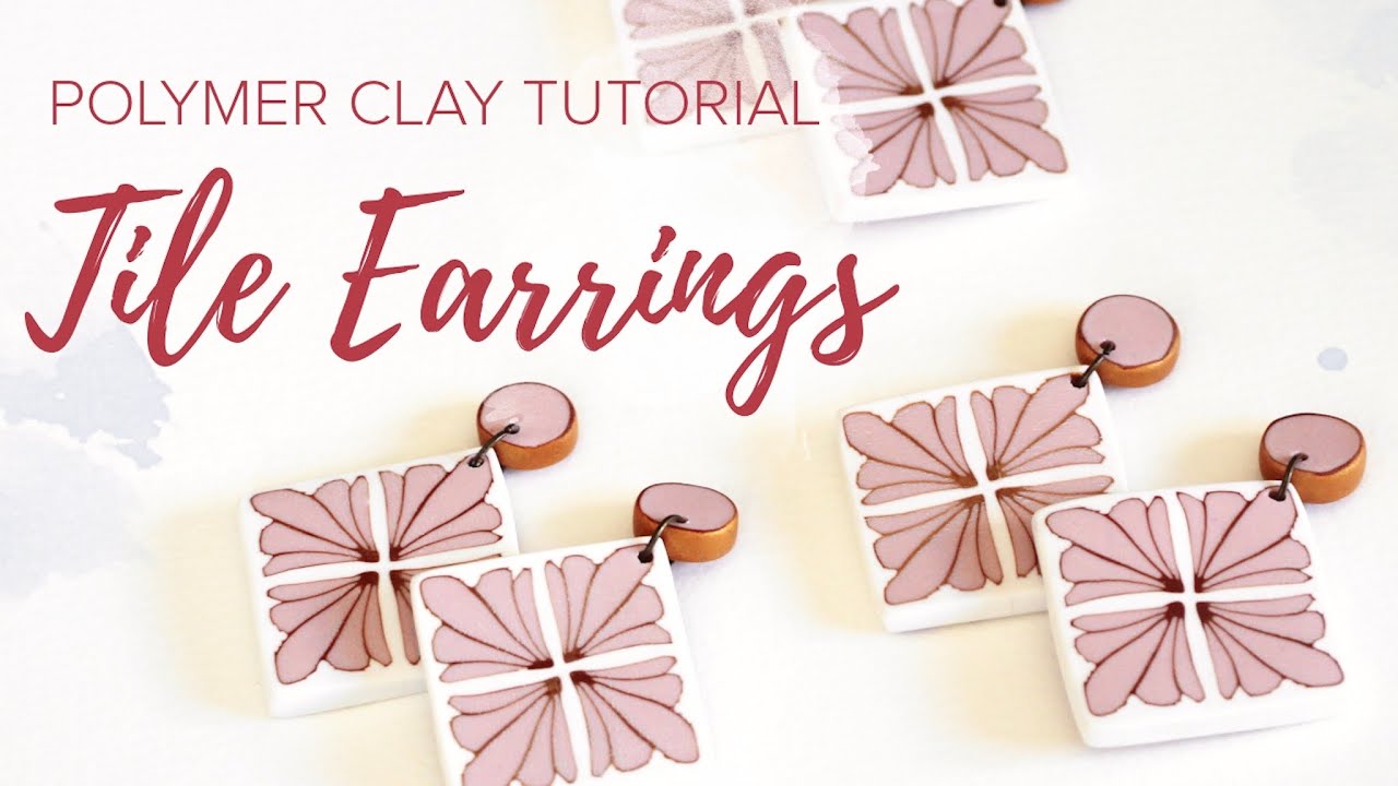 Tile Earrings | Polymer Clay Kaleidoscope Cane | Easy Tutorial