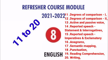 8th standard English Refresher course || 11to 16 @Kanishai