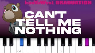 Kanye West - Can't Tell Me Nothing  (piano tutorial)