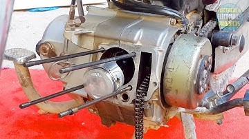 Installing piston and valves to CD-70 motorcycle engine | Head cylinder assemble/disassemble Ct 70