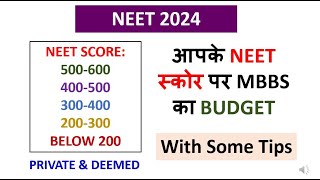 MBBS BUDGET for Private Colleges | जानिए आपके NEET स्कोर पर कौन सा कॉलेज मिलेगा | NEET 2024