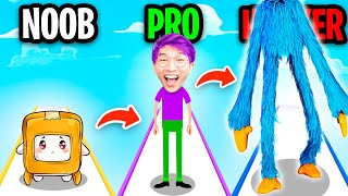 NOOB vs PRO vs HACKER In TALL MAN RUN APP!? (ALL LEVELS!)