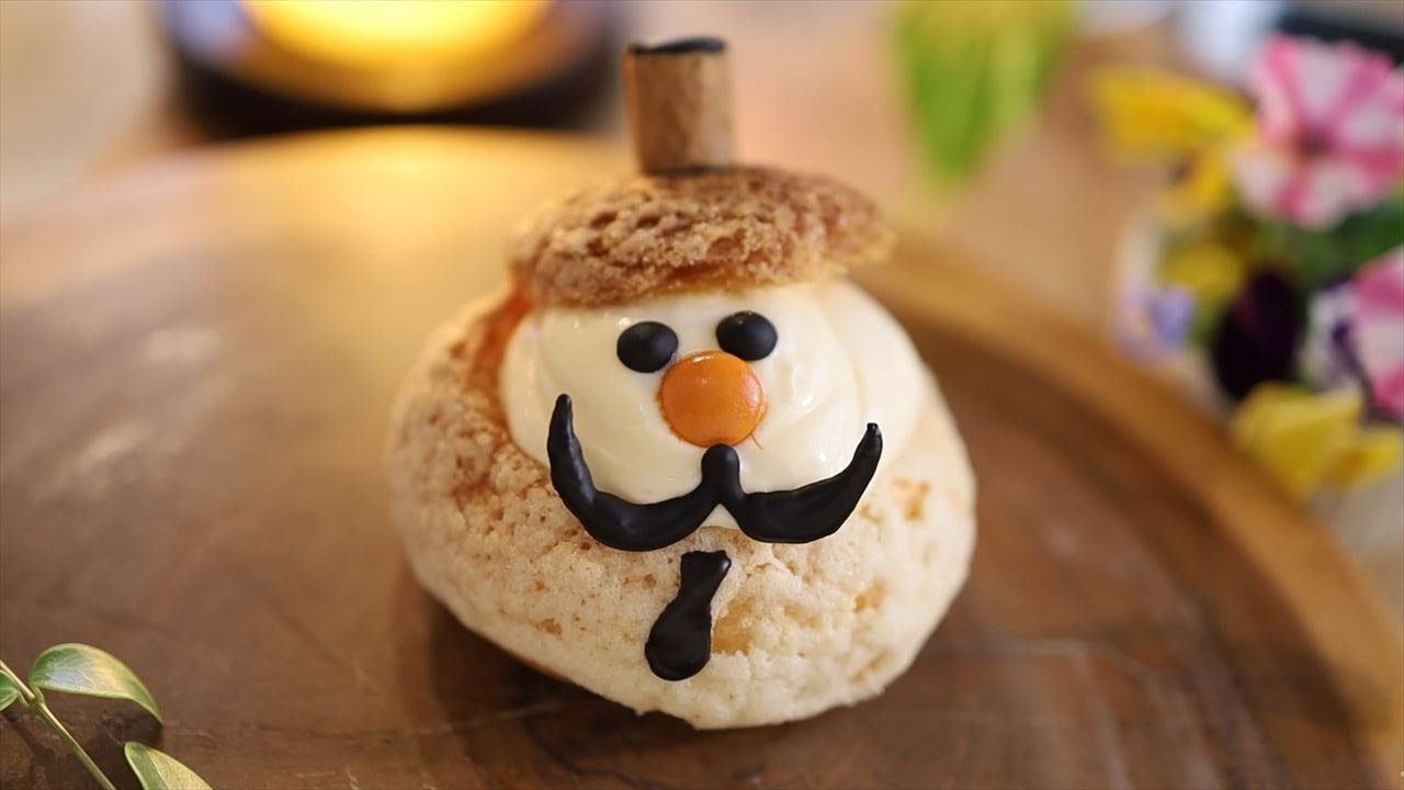 パパシューの作り方 レシピ 父の日クッキーシュークリーム Cream Puff Of Father S Day Coris Cooking Youtube