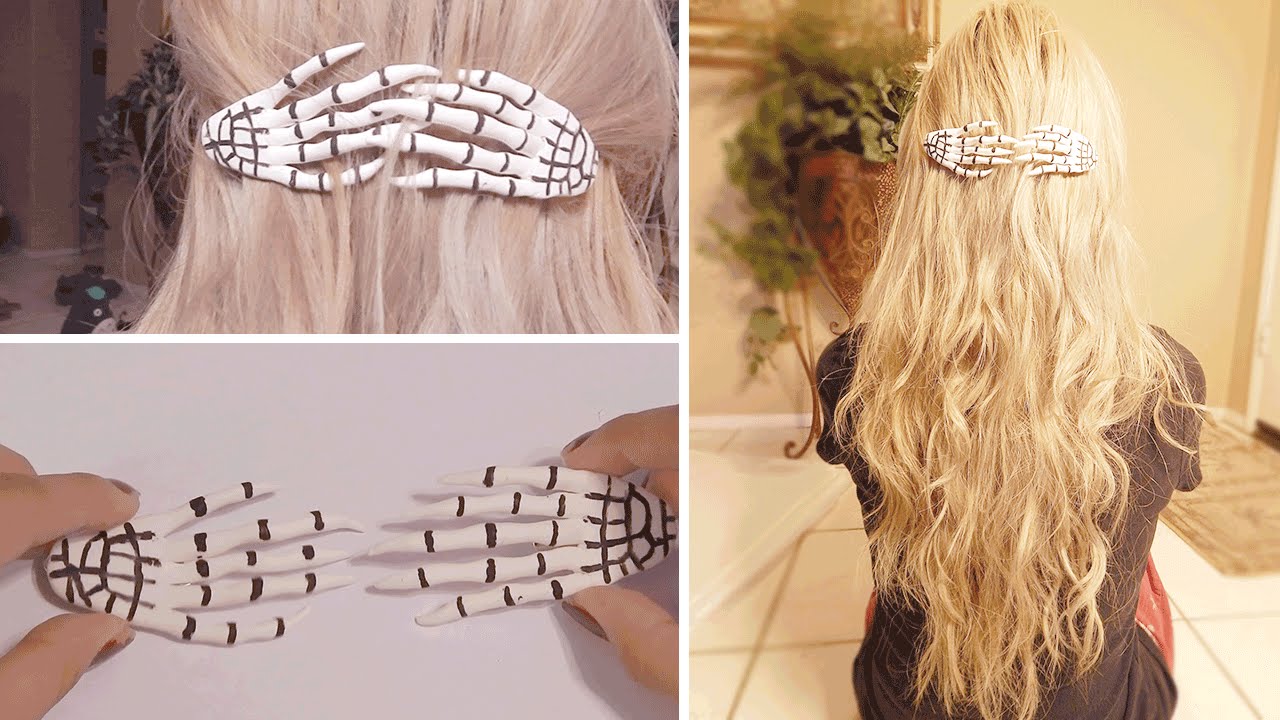 Diy Skeleton Hand Hair Accessory Youtube