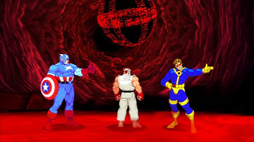Marvel VS Capcom 2 - Captain America/Ryu/Cyclops - Expert Difficulty Playthrough