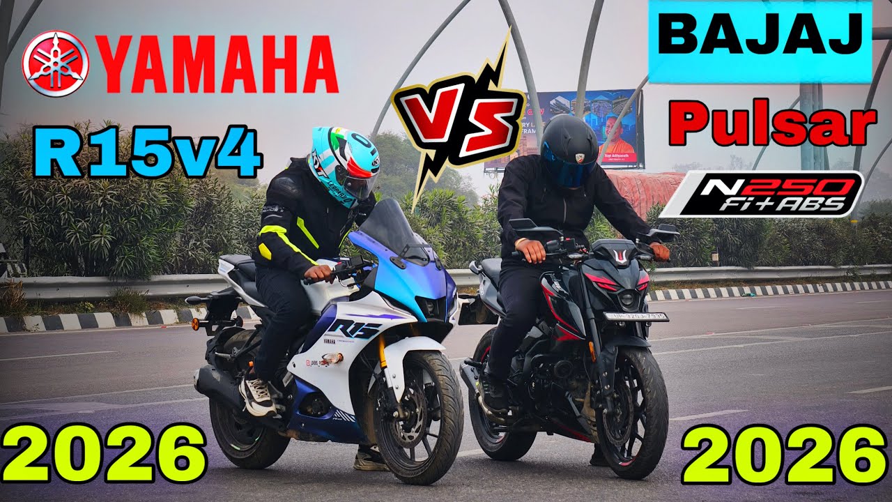 2026 yamaha r15 v4 vs 2026 pulsar N250 performance test 🏁