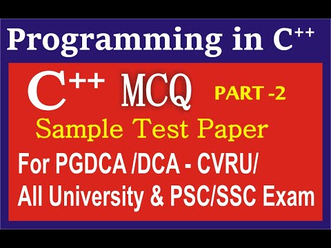 PROGRAMMING IN C++ MCQ PGDCA C++ MCQ ||