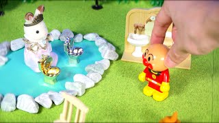 アンパンマンと金のトイレ アニメ☆　Anpanman anime with gold toilet toy☆