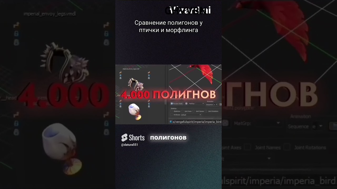 морф и его полигоны . 