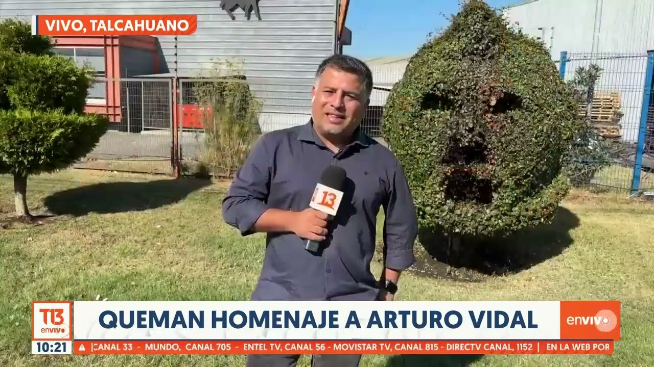 Queman homenaje a Arturo Vidal en Talcahuano