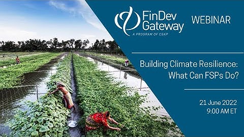 Webinar | Building Climate Resilience What Can FSPs Do?