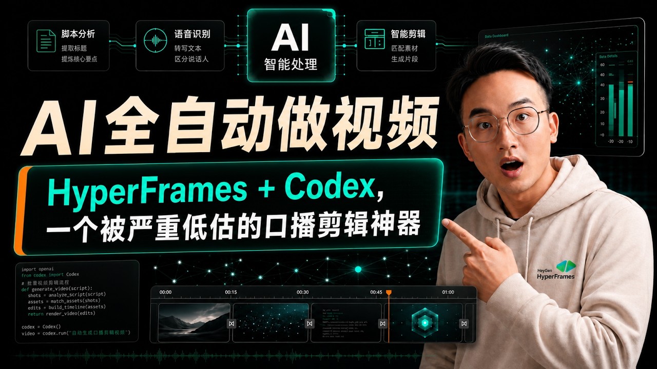 用 Codex +HyperFrames 为你的口播视频生成高级感分镜 - YouTube
