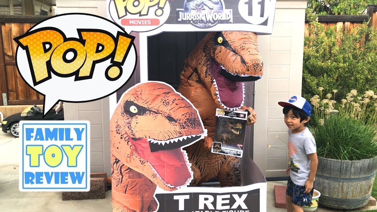 Jurassic World GIANT FUNKO POP T-REX in REAL LIFE - Funko Pop COLLECTION -  Dinosaur Toy Pretend Play - YouTube