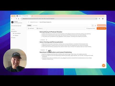 Jellypod Walkthrough (Voice cloning, episode creation, host customization, and script editing) - video from Jellypod