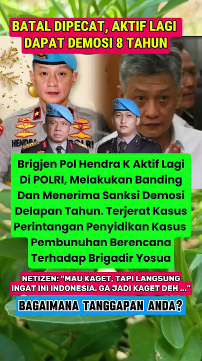 BATAL DIPECAT POLRI ‼️ BRIGJEN HENDRA KURNIAWAN AKTIF DINAS LAGI