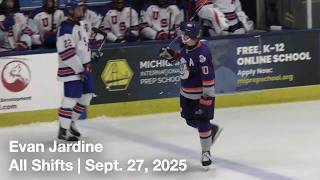 Evan Jardine (TC10) | All Shifts | Youngstown Phantoms vs. US NTDP U18 (USHL) | 09 27 2025