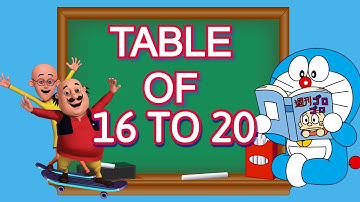 Table16 to 20 Learn Multiplication Table sixteen to Twentey English | 16 se 20 ka Pahara |