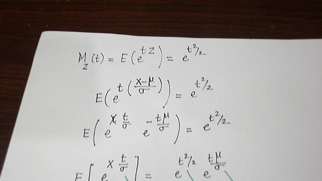 MGF NORMAL DISTRIBUTION YouTube MGF NORMAL DISTRIBUTION YouTube