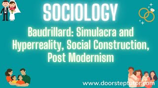 Baudrillard: Simulacra and Hyperreality, Social Construction, Post Modernism |Sociology