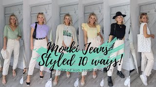 CREAM JEANS STYLED 10 WAYS || MONKI JEANS AND 20% PROMOTIONAL OFFER! | India Moon