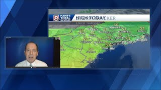 Warmest days of the week will be today and tomorrow