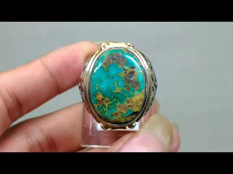 Batu Cincin Pirus persia Lafadz Allah Arabic Asli ini memiliki ukuran yang besar, dengan keindahan w. 