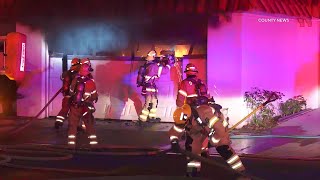Firefighters Battle Garage Fire | Irvine, CA