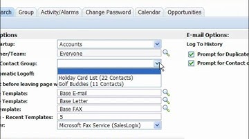 Changing Options on the General/Search Tab in SalesLogix Cloud / Web