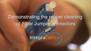 Demonstrating the proper cleaning of Fiber Jumpers