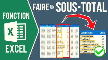 EXCEL - CALCULER UN SOUS-TOTAL AUTOMATIQUE (Avec la formule et avec l