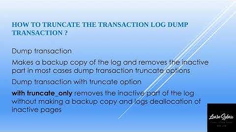 Sybase How to Truncate the Transaction Log dump transaction