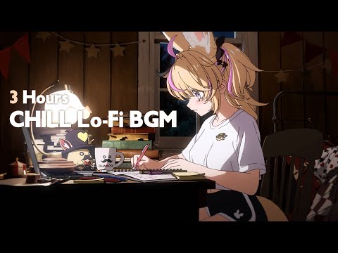 【3時間-作業用BGM/集中/リラックス動画】一緒にChill Time☕️【尾丸ポルカ/ホロライブ】