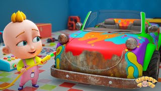 🌈Baby Car Lost Color | Monster Car Version | Nursery Rhymes - Happy Tots