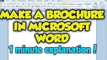 How To Make A Brochure In Microsoft Word 2013. Microsoft Word Brochure 2013 / 2010 / 2007 Tutorial