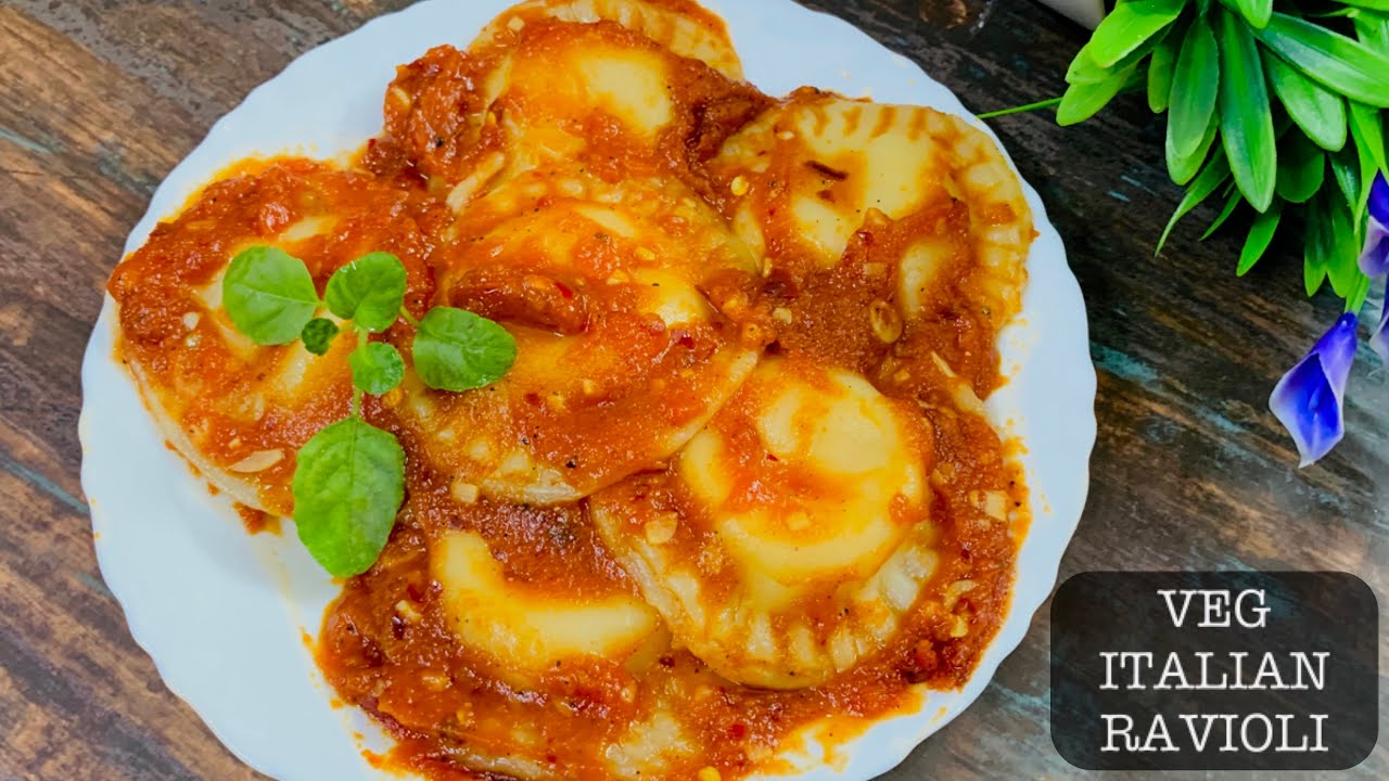 Homemade Eggless & Veg Italian Ravioli Cottage cheese & Corn Ravioli