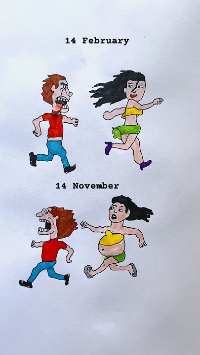 14 February and 14 November Life 😉 #shortsfeed #art #drawing #shorts