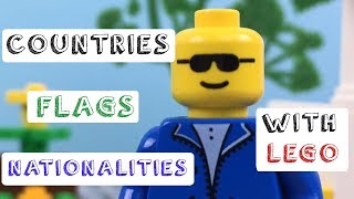 Countries Nationalities and Flags For Kids | Lego Stop Motion | English Vitamin Bubbles