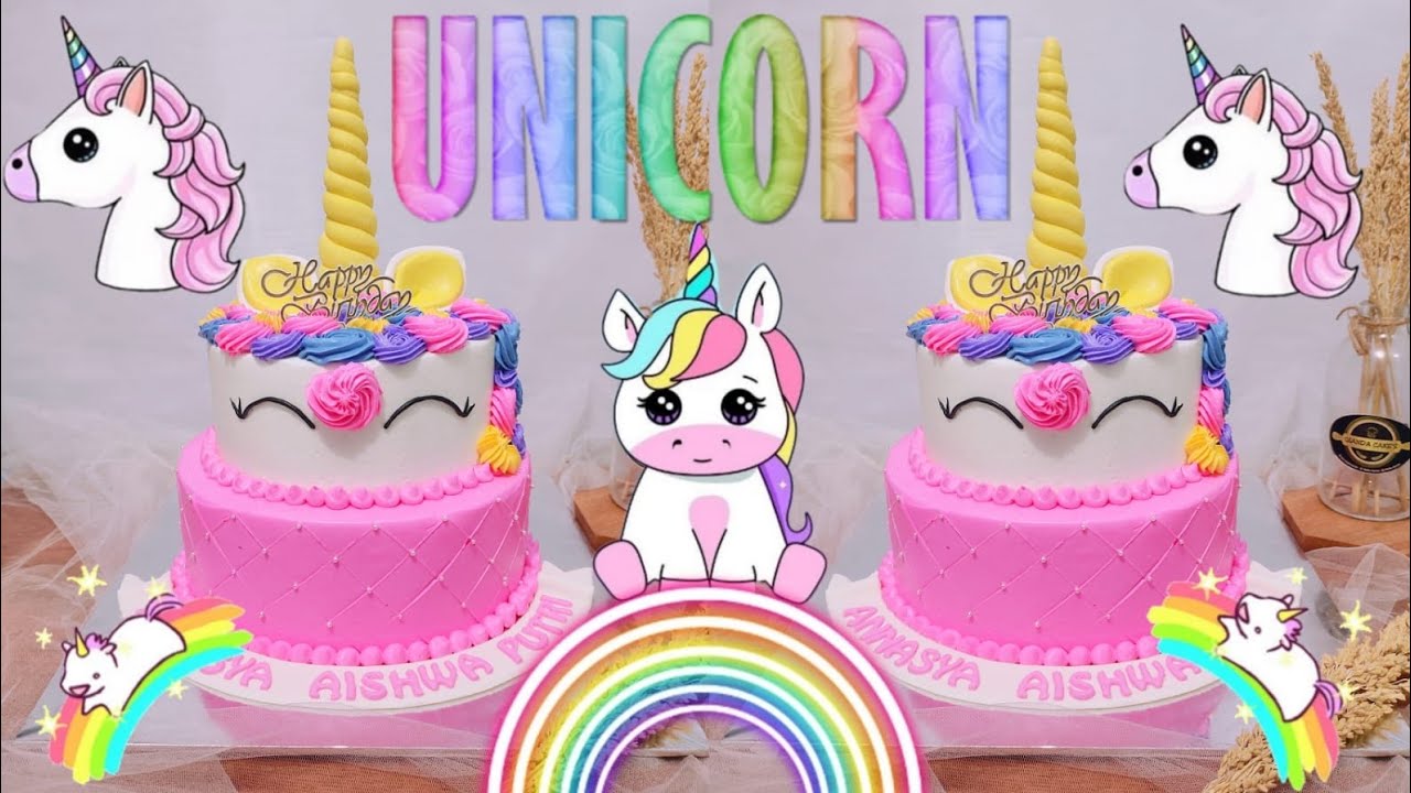 kue ulang tahun unicorn 2 tingkat #kueulangtahun #unicorn